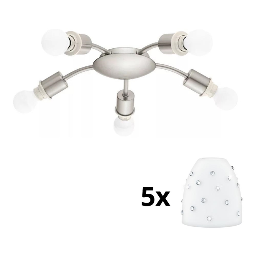 Eglo - LED Плафониера MY CHOICE 5xE14/4W/230V  матов хром/бял
