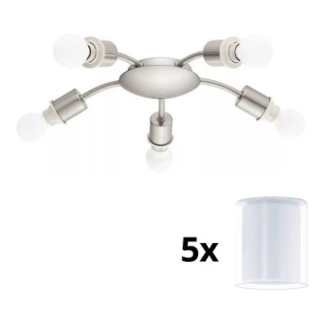 Eglo - LED Плафониера MY CHOICE 5xE14/4W/230V  матов хром/бял