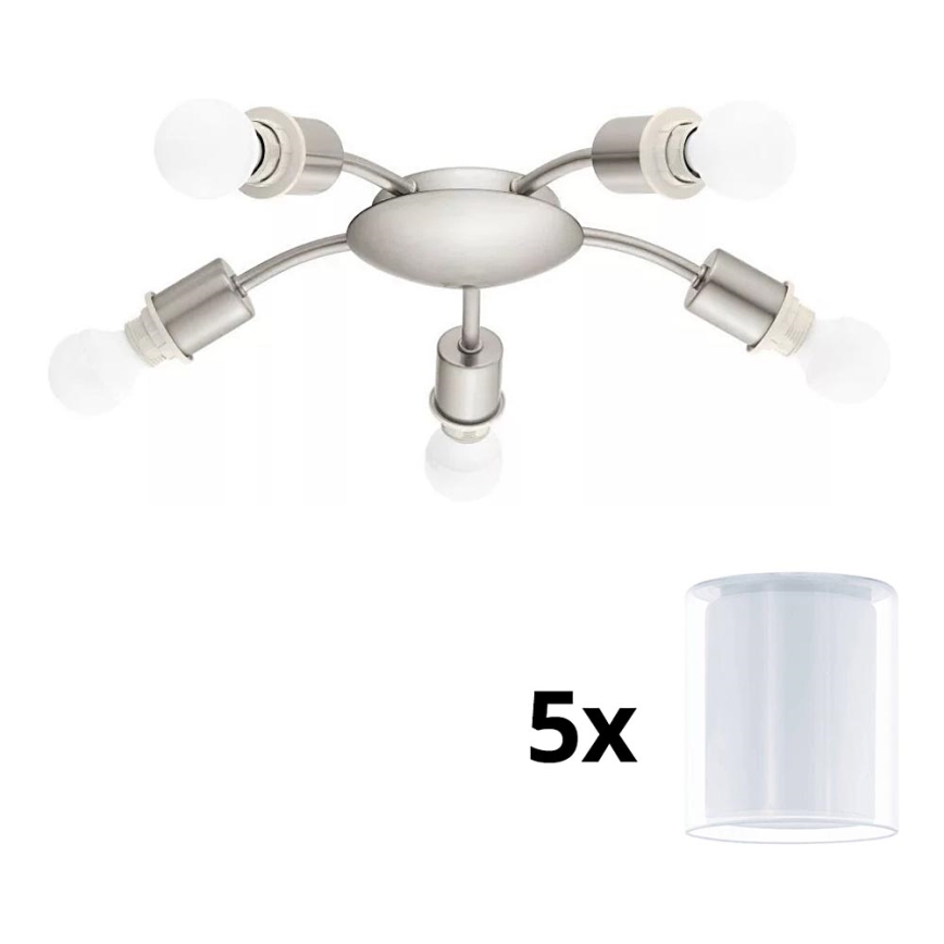 Eglo - LED Плафониера MY CHOICE 5xE14/4W/230V  матов хром/бял