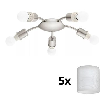 Eglo - LED Плафониера MY CHOICE 5xE14/4W/230V  матов хром/бял