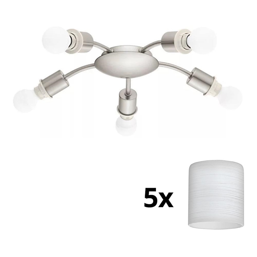Eglo - LED Плафониера MY CHOICE 5xE14/4W/230V  матов хром/бял
