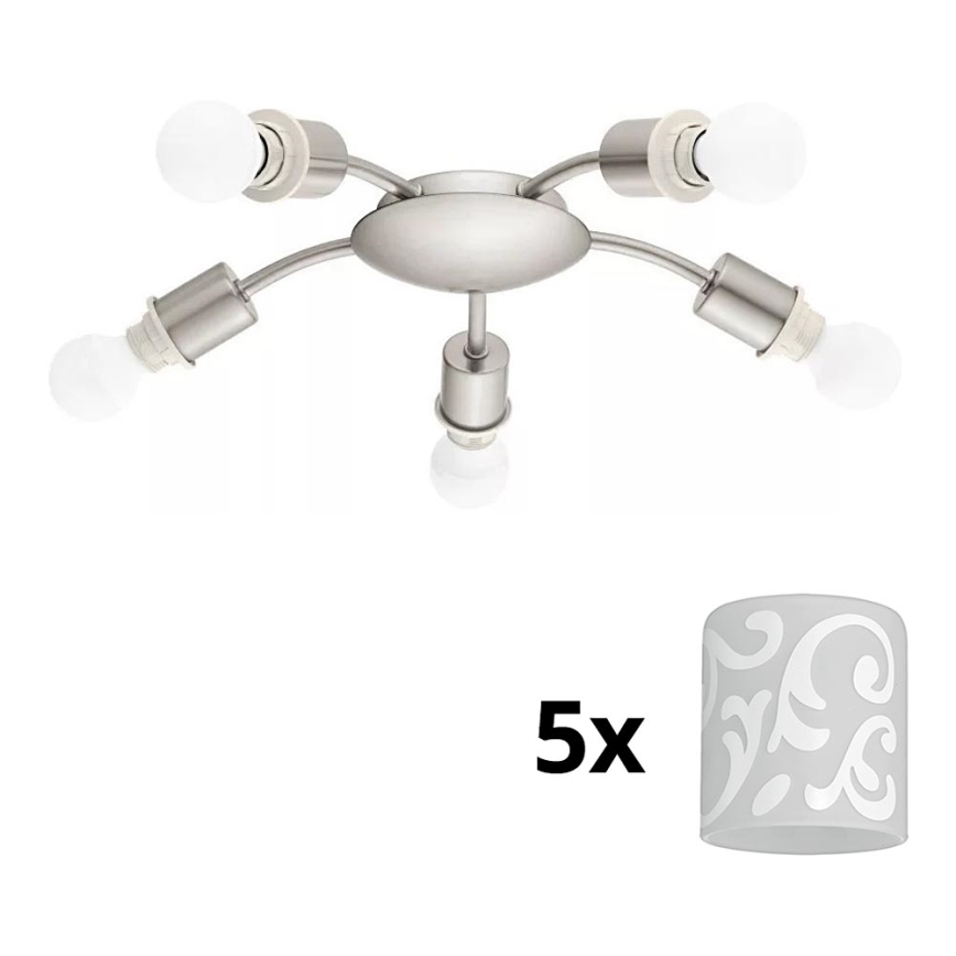 Eglo - LED Плафониера MY CHOICE 5xE14/4W/230V  матов хром/бял