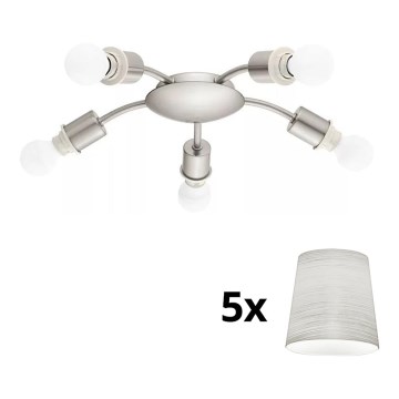 Eglo - LED Плафониера MY CHOICE 5xE14/4W/230V  матов хром/кремав