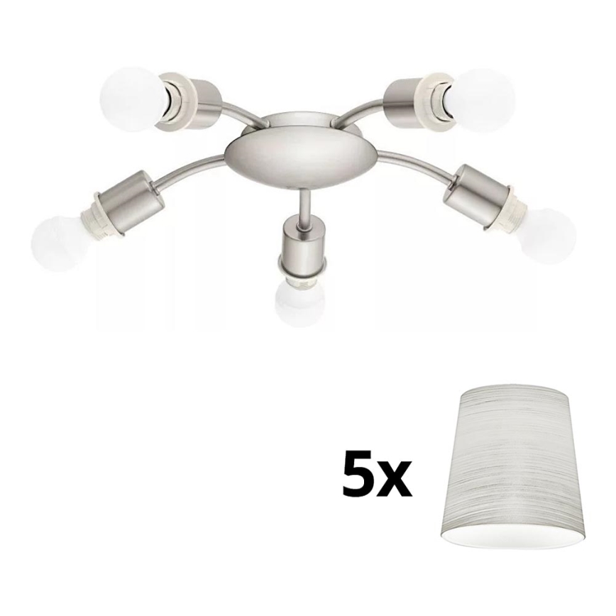 Eglo - LED Плафониера MY CHOICE 5xE14/4W/230V  матов хром/кремав