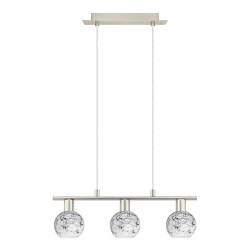Eglo - LED полилей на кабел MY CHOICE 3xE14/4W/230V матов хром/бял/черен