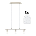 Eglo - LED полилей на кабел MY CHOICE 3xE14/4W/230V матов хром/бял