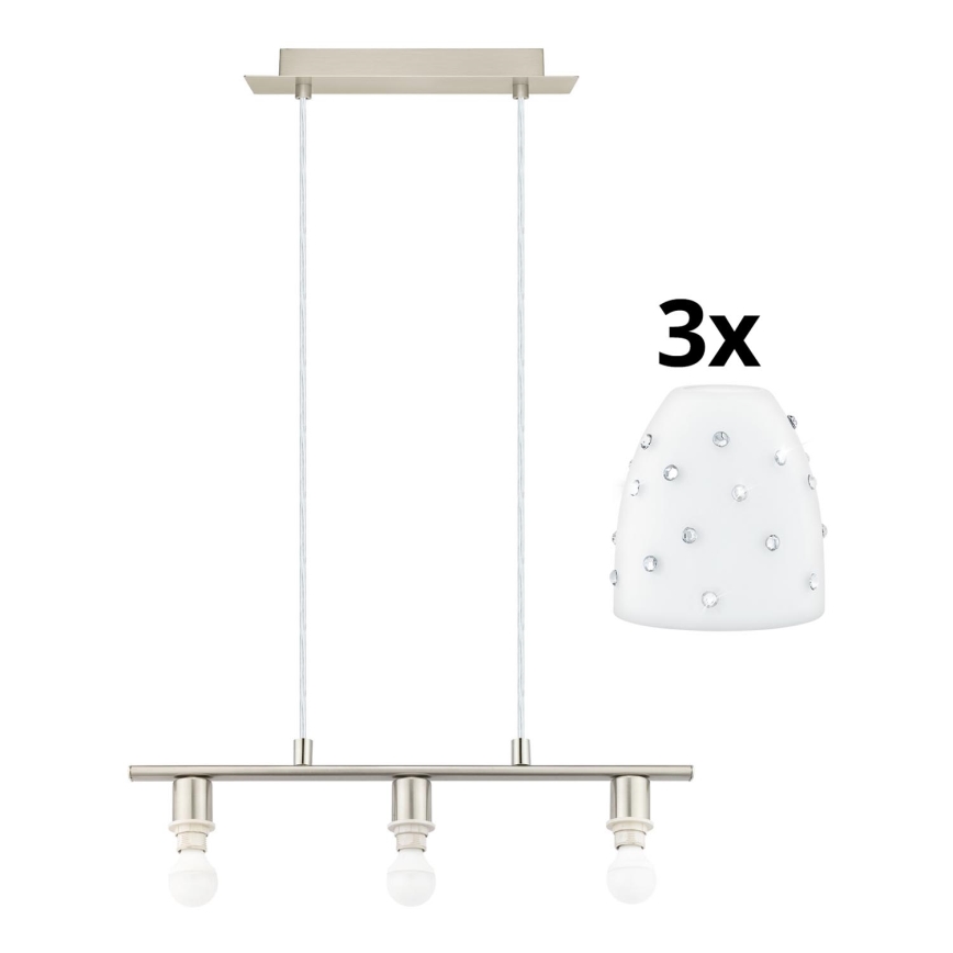 Eglo - LED полилей на кабел MY CHOICE 3xE14/4W/230V матов хром/бял