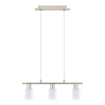 Eglo - LED полилей на кабел MY CHOICE 3xE14/4W/230V матов хром/бял