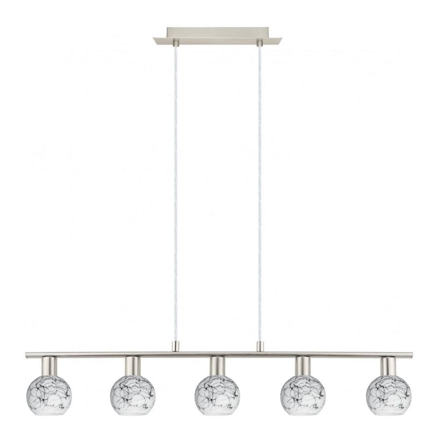 Eglo - LED полилей на кабел MY CHOICE 5xE14/4W/230V мат хром/бял/черен