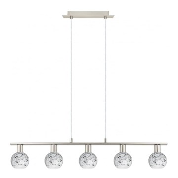 Eglo - LED полилей на кабел MY CHOICE 5xE14/4W/230V мат хром/бял/черен