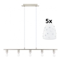 Eglo - LED полилей на кабел MY CHOICE 5xE14/4W/230V мат хром/бял