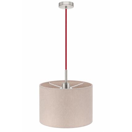 Eglo - LED полилей на кабел TUNJA 1xE27/60W/230V Ø 20 см бежов/червен