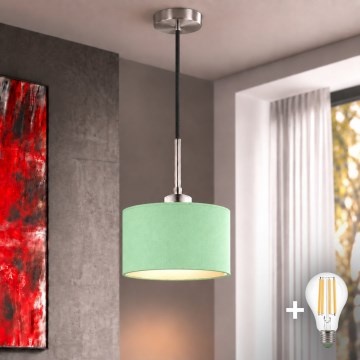 Eglo - LED полилей на кабел TUNJA 1xE27/60W/230V Ø 20 см зелен/черен