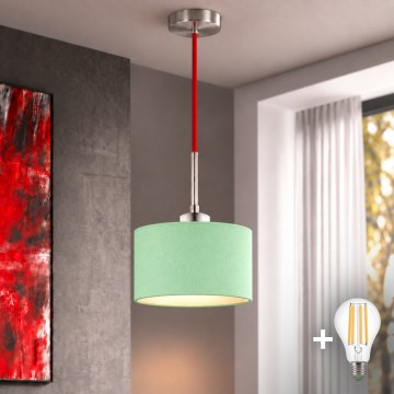 Eglo - LED полилей на кабел TUNJA 1xE27/60W/230V Ø 20 см зелен/червен