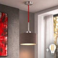 Eglo - LED полилей на кабел TUNJA 1xE27/60W/230V Ø 20 см кафяв/червен