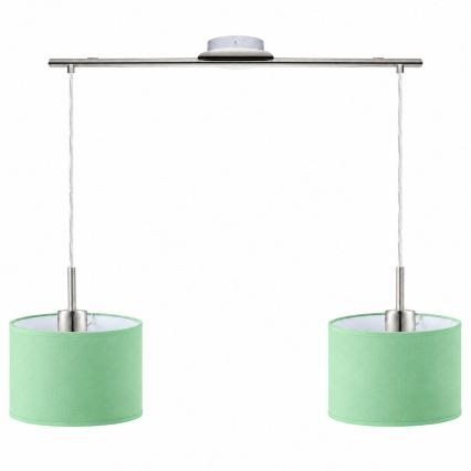 Eglo - LED полилей на кабел TUNJA 2xE27/60W/230V матов хром/зелен