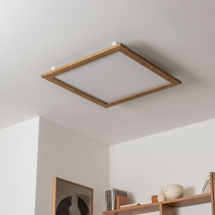 Eglo - LED RGB Димируем панел за повърхностен монтаж SALOBRENA-C WOOD LED/30,5W/230V 2700-6500K 64x64 см кафяв + дистанционно управление