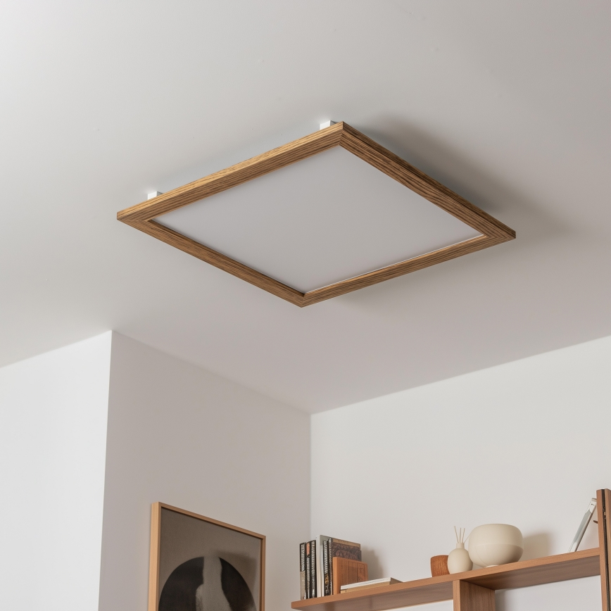 Eglo - LED RGB Димируем панел за повърхностен монтаж SALOBRENA-C WOOD LED/30,5W/230V 2700-6500K 64x64 см кафяв + дистанционно управление
