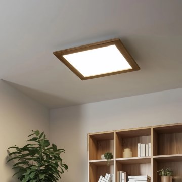 Eglo - LED RGB Димируем панел за повърхностен монтаж SALOBRENA-C WOOD LED/24W/230V 2700-6500K 49,5x49,5 см кафяв + дистанционно управление