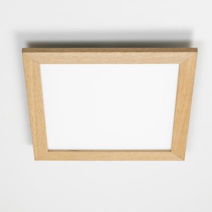 Eglo - димируем RGB LED панел за повърхностен монтаж SALOBRENA-C WOOD LED/40W/230V 2700-6500K 49,5x49,5 см, кафяв + дистанционно управление