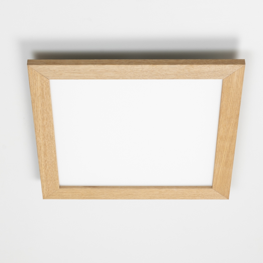 Eglo - димируем RGB LED панел за повърхностен монтаж SALOBRENA-C WOOD LED/40W/230V 2700-6500K 49,5x49,5 см, кафяв + дистанционно управление