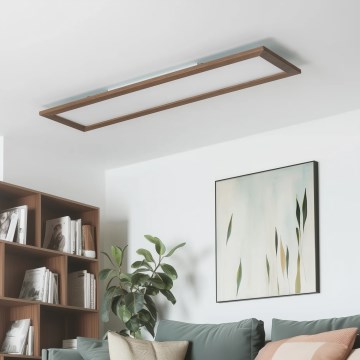 Eglo - LED RGBW Димируем панел SALOBRENA-C WOOD LED/31W/230V 2700-6500K 34x124 см тъмнокафяв + дистанционно управление