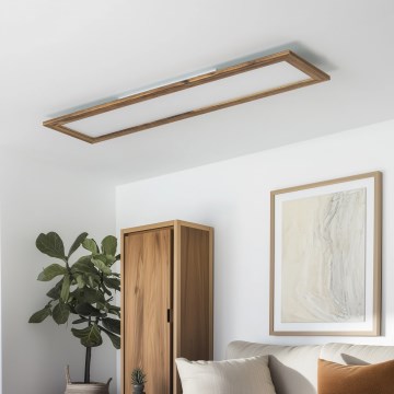 Eglo - LED RGBW Димируем панел SALOBRENA-C WOOD LED/31W/230V 2700-6500K 34x124 см кафяв + дистанционно управление