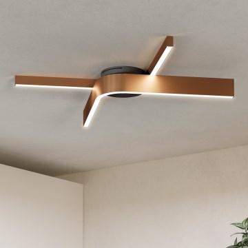 Eglo - LED RGBW димируем плафон 2xLED/18W/230V меден/черен