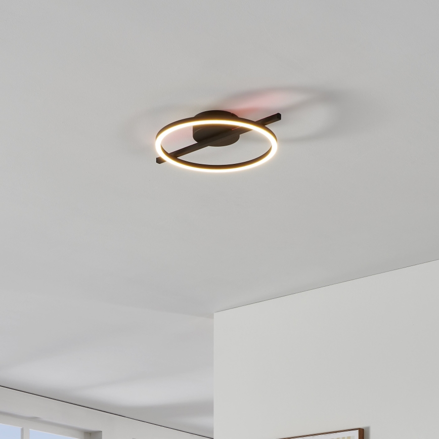 Eglo - LED RGBW Димируем плафон LED/17W/230V 2700-6500K черен + дистанционно управление
