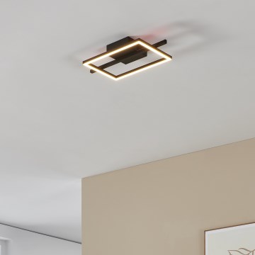 Eglo - LED RGBW Димируем плафон LED/17W/230V 2700-6500K черен + дистанционно управление