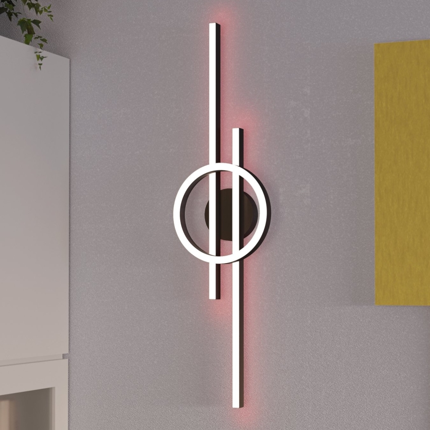 Eglo - LED RGBW Димируем плафон LED/23,5W/230V 2700-6500K черен + дистанционно управление