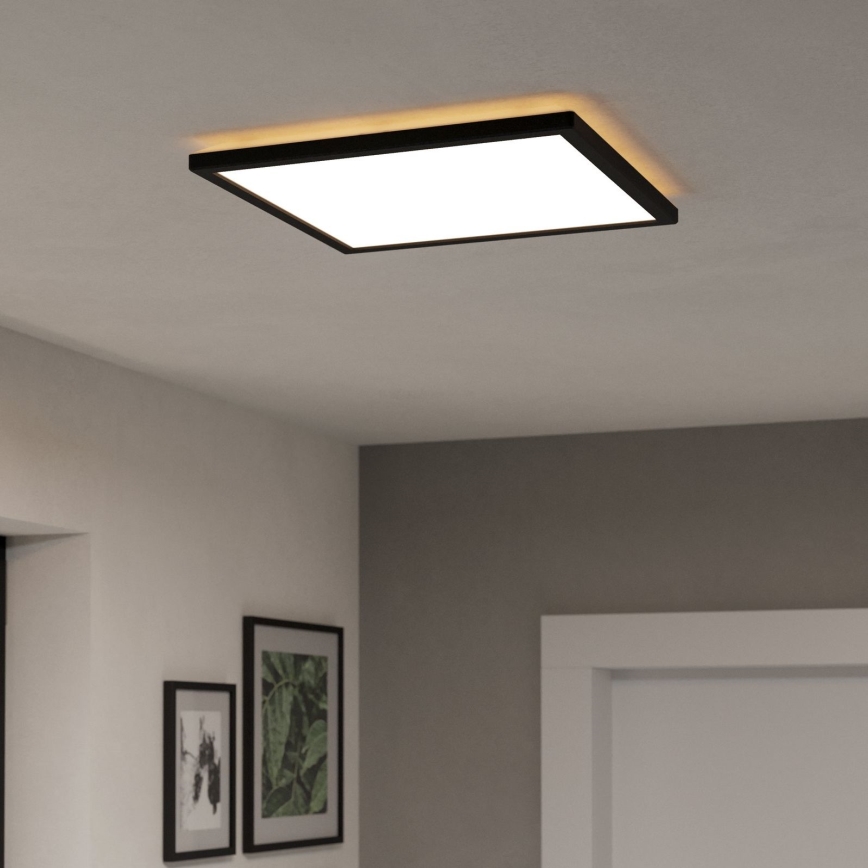 Eglo - LED RGBW Димируем плафон за баня LED/17,6W/230V 2700-6500K 39x39 см IP44 черен ZigBee