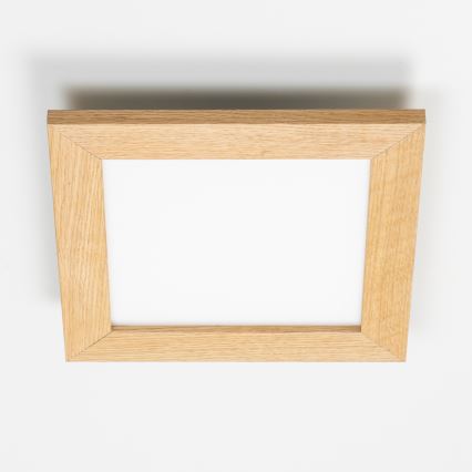 Eglo - LED RGBW димируем повърхностен панел SALOBRENA-C WOOD LED/16W/230V 2700-6500K 34x34 cm кафяв + дистанционно управление