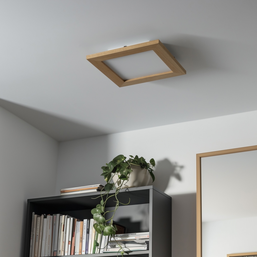 Eglo - LED RGBW димируем повърхностен панел SALOBRENA-C WOOD LED/16W/230V 2700-6500K 34x34 cm кафяв + дистанционно управление