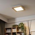 Eglo - LED RGBW димируем повърхностен панел SALOBRENA-C WOOD LED/16W/230V 2700-6500K 34x34 cm кафяв + дистанционно управление