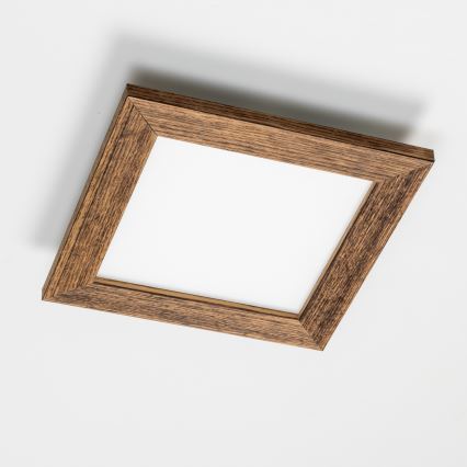Eglo - LED RGBW димируем повърхностно монтиран панел SALOBRENA-C WOOD LED/16W/230V 2700-6500K 34x34 cm кафяв + дистанционно управление