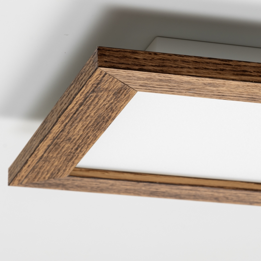 Eglo - LED RGBW димируем повърхностно монтиран панел SALOBRENA-C WOOD LED/16W/230V 2700-6500K 34x34 cm кафяв + дистанционно управление
