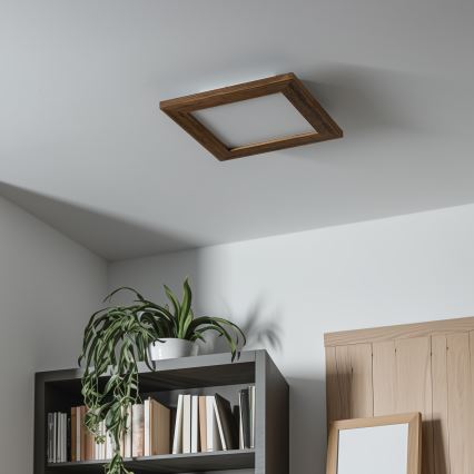 Eglo - LED RGBW димируем повърхностно монтиран панел SALOBRENA-C WOOD LED/16W/230V 2700-6500K 34x34 cm кафяв + дистанционно управление