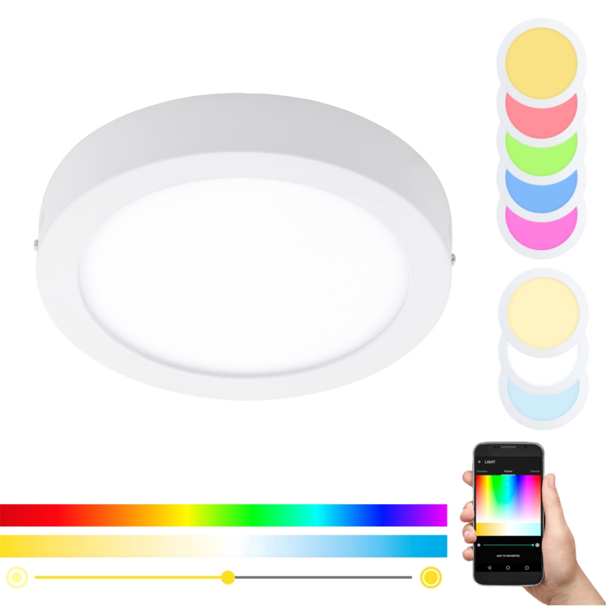 Eglo - LED RGBW димируемо таванно осветително тяло FUEVA-C LED/21W/230V Ø 30 см