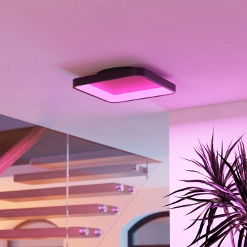 Eglo - LED RGBW димируемо таванно осветително тяло LED/20W/230V 2700-6500K 35x35 см черно