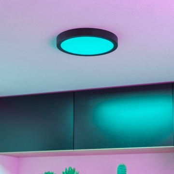 Eglo - LED RGBW Димируемо таванно осветително тяло за баня LED/11,2W/230V 2700-6500K pr. 21,1cm IP44 черно