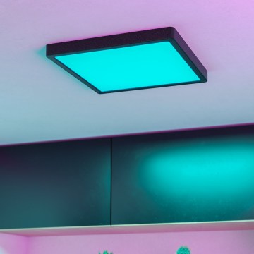 Eglo - LED RGBW димируемо таванно осветително тяло за баня LED/13,5W/230V 2700-6500K 29,5x29,5 cm IP44 черно