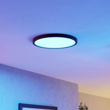 Eglo - LED RGBW димируемо таванно осветително тяло за баня LED/17,5W/230V 2700-6500K pr. 38,9 cm IP44 черно