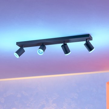 Eglo - LED RGBW димируемо точково осветително тяло 4xLED/3,7W/230V 2700-6500K черно