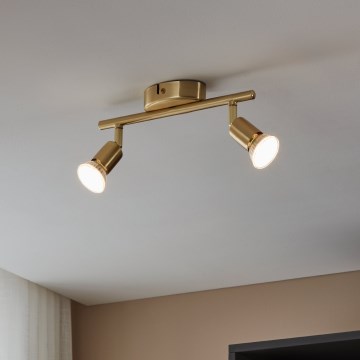 Eglo - LED Спот 2xGU10/2,8W/230V 3000K златист