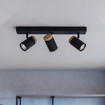 Eglo - LED Спот 3xGU10/4,5W/230V 3000K черен/кафяв