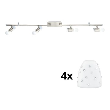 Eglo - LED Спот MY CHOICE 4xE14/4W/230V  матов хром/бял