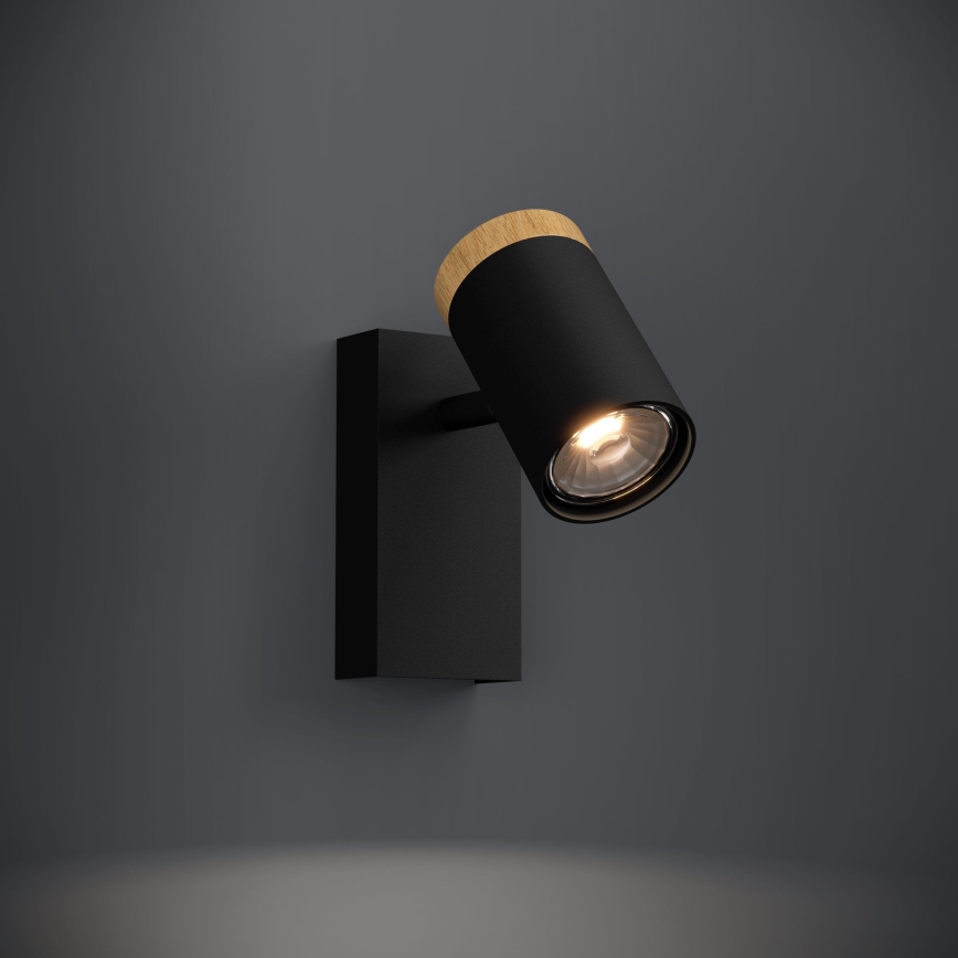 Eglo - LED Стенен спот 1xGU10/4,5W/230V 3000K черен/кафяв