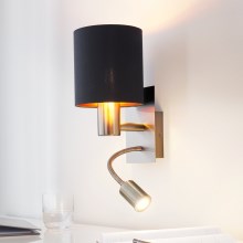 Eglo - LED Стенна лампа 1xE27/40W+LED/3,5W черна