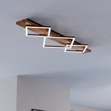 Eglo - LED таванно осветително тяло 2xLED/13W/230V + LED/16W черно/кафяво